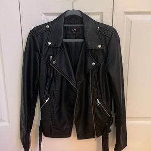 Black Faux-Leather Jacket